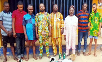 72-Year-Old Man, Others Arrested As Police Raid Scammers’ Shrine (Photos)